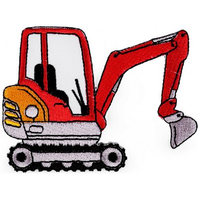 Nažehlovačka auto, traktor, loď Varianta: 65 červená bagr, Balení: 1 ks – Zboží Dáma