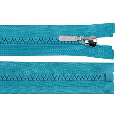 Kostěný zip No 5 délka 30 cm s ozdobným jezdcem, malé, 207 modrá tyrkys – Hledejceny.cz