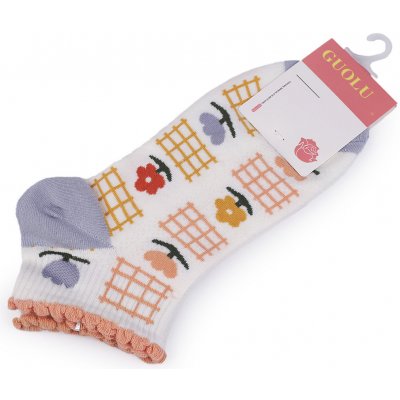 Prima-obchod Dámské / dívčí bavlněné ponožky kotníkové, 9 bílá