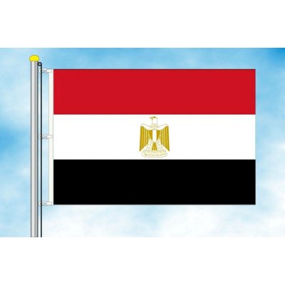 LIBEA, s.r.o. Vlajka Egypta Rozměr: 60×90 cm, Uchycení: Karabiny na stožár – Hledejceny.cz