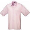 Pánská Košile Premier Workwear pánská popelínová pracovní košile s krátkým rukávem růžová