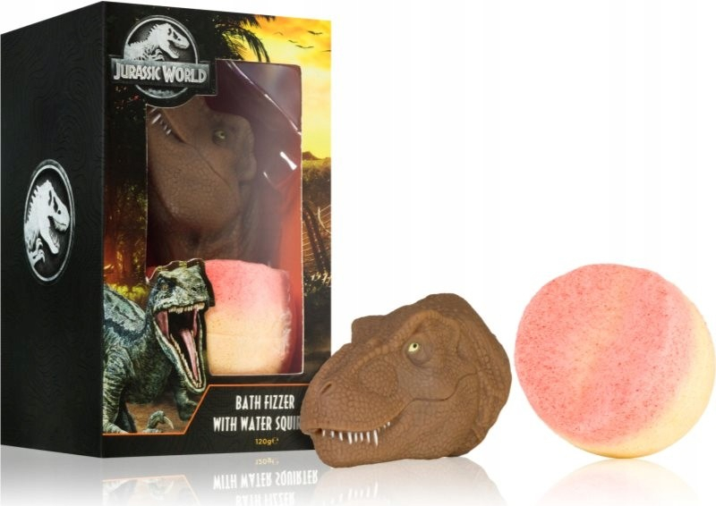 Universal Jurassic World Bath Fizzer With Water Squirter bomba do koupele 120 g + hračka do vody pro děti dárková sada