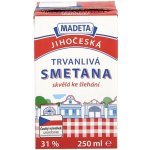 Madeta Jihočeská smetana trvanlivá 31% 250 ml – Zboží Dáma