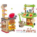 Smoby Set pekárna s koláči Baguette&Croissant Bakery s elektronickou pokladnou a zeleninový Bio stánek s vozíkem Organic 100% Chef – Zboží Dáma
