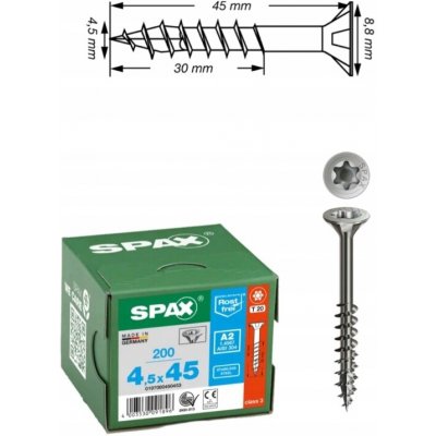 Šrouby do dřeva Spax 4,5 x 45 mm, 200 ks – Hledejceny.cz