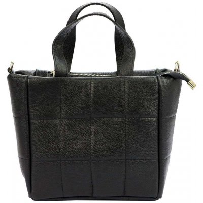 Černá kožená kabelka Luka 20-021 DOLLARO kufřík s odnímatelným popruhem a zlatými kováními – Zboží Mobilmania