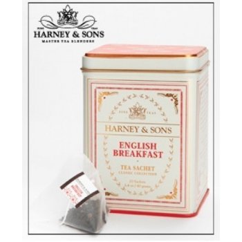 Harney & Sons English Breakfast 20 hedvábných sáčků v plechovce