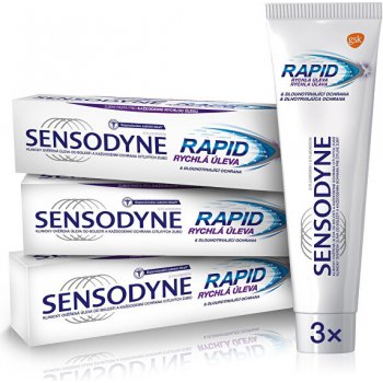 Sensodyne Zubní pasta pro citlivé zuby Rapid 3 x 75 ml