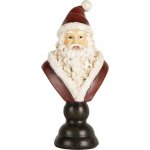 Clayre & Eef Červeno-bílá vánoční dekorace busta Santa - 7*5*15 cm – Hledejceny.cz