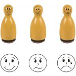 HEYDA Dřevěná razítka kuželky smajlíci žluté – Zboží Dáma