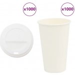 vidaXL Papírové kelímky na kávu s víčky 1000 pcs 16oz 400ml – Hledejceny.cz