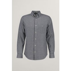 Gant košile reg microcheck flannel shirt light grey melange