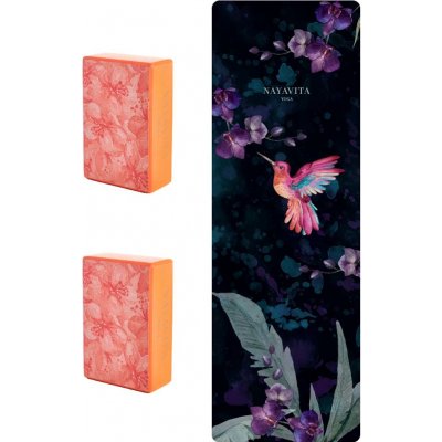Nayavita Yoga set na jogu Kolibřík Sakura - podložka a 2 bloky – Zboží Dáma