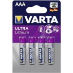 Varta Ultra Lithium 4ks AAA 6103301404 – Zboží Živě