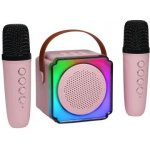 Bluetooth Mini karaoke set 2 mikrofony starorůžoová – Zbozi.Blesk.cz