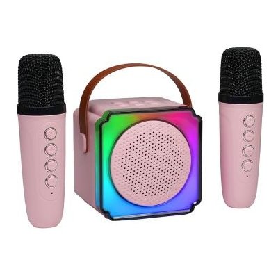 Bluetooth Mini karaoke set 2 mikrofony starorůžoová – Zbozi.Blesk.cz