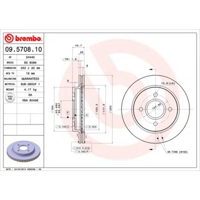 BREMBO Brzdový kotouč 09.5708.10 – Hledejceny.cz