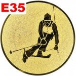 Emblém E35 LYŽE SJEZD umístění na sportovní pohár nebo medaili 25 mm – Zboží Mobilmania