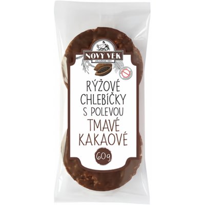 Nový Věk Rýžové chlebíčky tmavé kakaové 60 g – Zbozi.Blesk.cz