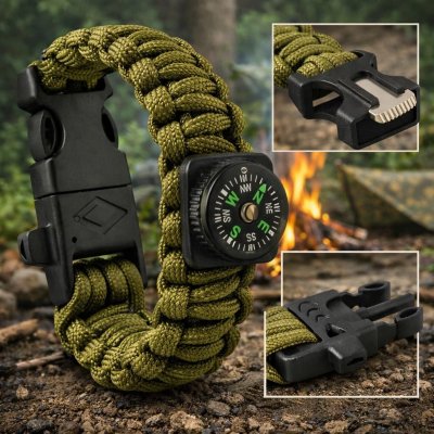 Highlander Paracord trojzubec (píšťalka křesadlo) černá – Zboží Mobilmania