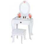Dětský dřevěný toaletní stolek velký se zrcadlem pro dívku – Zboží Dáma