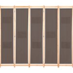 VidaXL Paraván 5-panelový 200 x 170 x 4 cm hnědý – Zboží Mobilmania