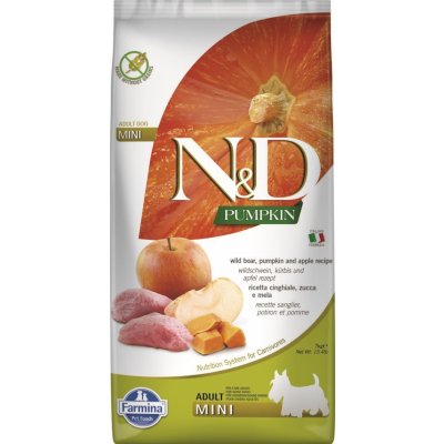 N&D Pumpkin Dog Adult Mini Grain Free Boar & Apple 2 x 7 kg – Zboží Mobilmania