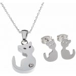 biju Set z chirurgické oceli přívěsek kočka 3001219 – Sleviste.cz