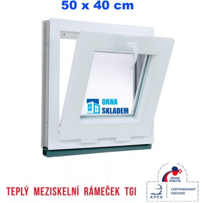 ERKADO Plastové okno 50x40 cm bílé sklopné – Zboží Mobilmania