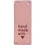Pro Háčkování Handmade cedulka přes okraj 20x50 mm pudrová koženka – Zboží Dáma