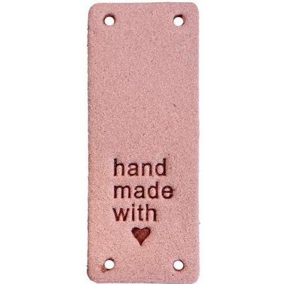 Pro Háčkování Handmade cedulka přes okraj 20x50 mm pudrová koženka – Zboží Dáma