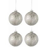 J-Line by Jolipa Sada stříbrných vánočních koulí s matnou patinou L ( 4ks) - 10*10*10 cm – Hledejceny.cz