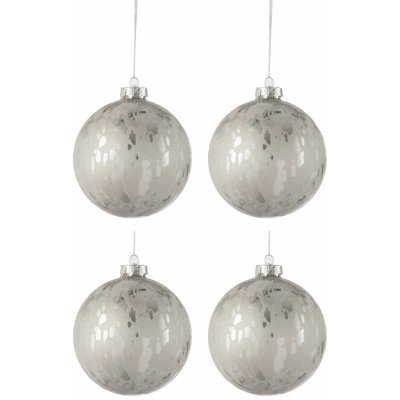 J-Line by Jolipa Sada stříbrných vánočních koulí s matnou patinou L ( 4ks) - 10*10*10 cm – Hledejceny.cz