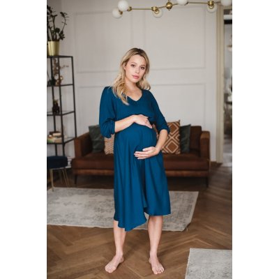 Těhotenské kojící šaty Lovely Midi Dress Poseidon – Zboží Dáma