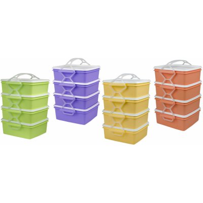 DK-PLAST jídlonosič 4x1,2l hranatý 17x15x25cm PH mix barev MAT311685 – Sleviste.cz