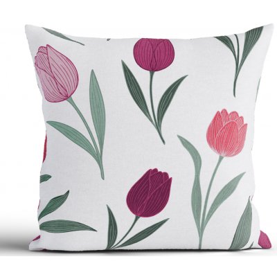MKLuzkoviny.cz bavlna Renforcé Květy tulipánů fialové 40 x 40 cm – Sleviste.cz