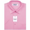 Pánská Košile AMJ košile krátký rukáv jednobarevná růžová JK055