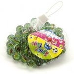 Kuličky cvrnkací skleněné cca 1,5 cm v síťce – Sleviste.cz