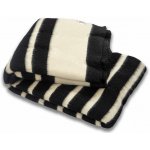 Balkanova Silná vlněná deka Rainbow 38 černá s bílými pruhy 220x160 – Sleviste.cz