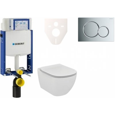 Geberit Kombifix WC Ideal Standard Tesi + Tlačítko Sigma01 chrom + Sedátko 110.302.00.5 NF2 – Sleviste.cz