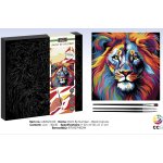 Grafix Malování podle čísel lev 30 x 30 cm černé plátno – Zboží Dáma Grafix Malování podle čísel lev 30 x 30 cm černé plátno – Zboží Dáma