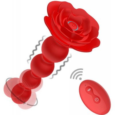 BASIC X vibrační anální korále červené – Zboží Mobilmania