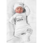 Baby Nellys Soupravička do porodnice 5D Made with love bílá – Zboží Dáma