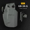 Pouzdra na zbraně Wosport opaskové plastové GB34 holster pro Glock 19 VP9 USP šedé