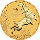 The Perth Mint zlatá mince Lunární Série III Rok Králíka 1/4 oz