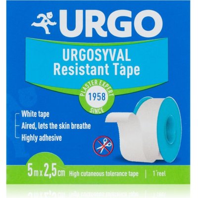 URGO Syval resistant tape 5 m x 2,5 cm cívková textilní náplast odstín White 1 ks – Zboží Mobilmania