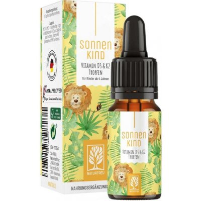 Naturtreu Sluneční dítě Vitamin D3 500 IU+K2 kapky pro děti od 4 let 10 ml – Hledejceny.cz