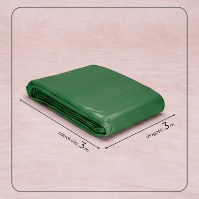 Springros krycí plachta s oky 3 x 3 m 120g PE zelená PROTECT GA2135-XG – Zboží Dáma