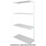 Biedrax Nástěnný regál přídavný 20 x 80 x 150 cm bílý 4 police šedá – Hledejceny.cz