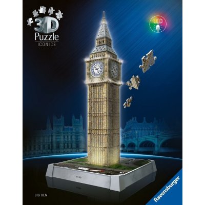 RAVENSBURGER 3D puzzle Iconics Svítící Big Ben (Noční edice) 216 ks – Zboží Dáma